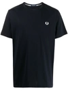 Fred Perry Logo-embroidered T-shirt In Blue
