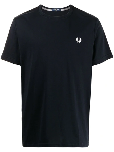 Fred Perry Logo-embroidered T-shirt In Blue