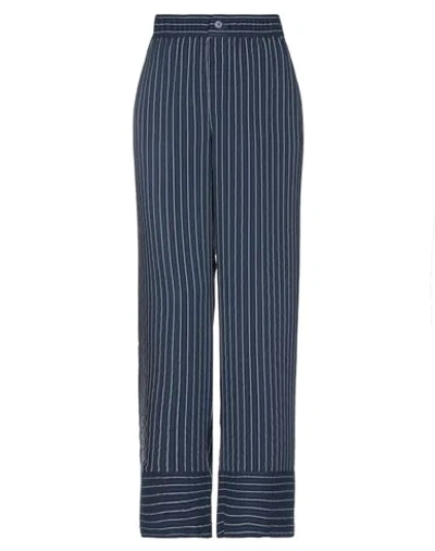 Ganni Pants In Dark Blue