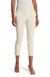 Theory Wide Cropped Cotton Blend Jeans In Ivory