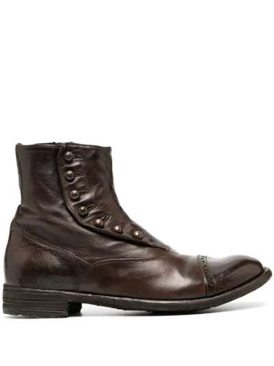 Officine Creative Lexikon Leather Ankle Boots In Brown