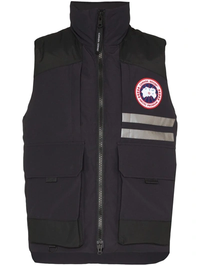 Canada Goose Padded Logo Patch Gilet In Blue