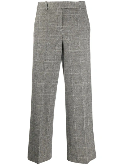 Circolo 1901 Check Wide-leg Trousers In Black