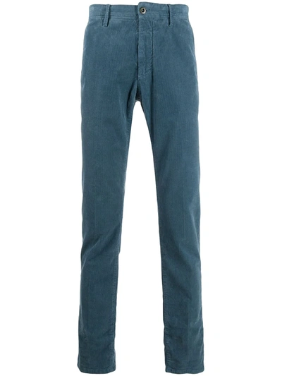 Incotex Slim-fit Corduroy Trousers In Blue