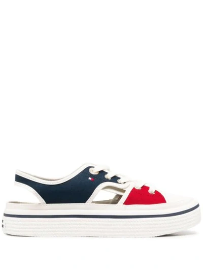 Tommy Hilfiger Colour-block Logo Trainers In Blue