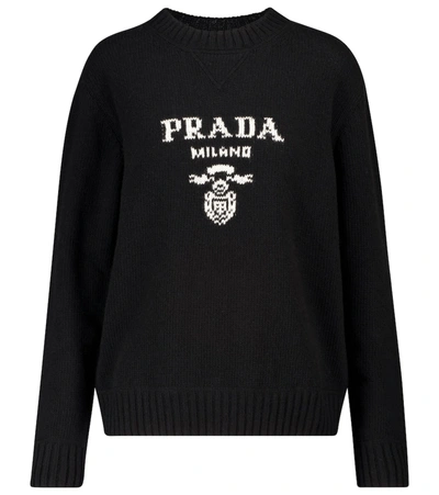 Prada Sweater In Wool And Cashmere With Logo In Default Title