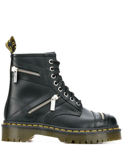 Dr. Martens' Leather Boots In Black