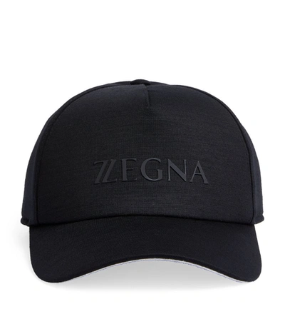 Z Zegna Tonal Logo Baseball Cap In Black