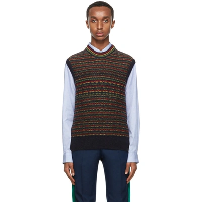 Wales Bonner Stripe Knit Sweater Vest In Multicoloured