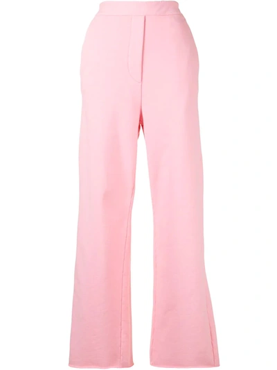 Mm6 Maison Margiela Cotton Wide Leg Sweatpants In Pink