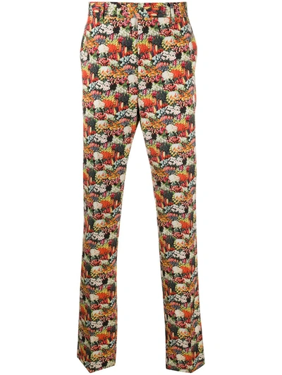 Paul Smith Floral Print Trousers In Orange