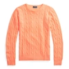 Ralph Lauren Cable-knit Cashmere Sweater In Bright Poppy