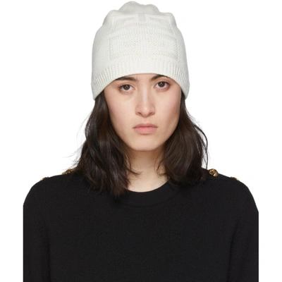 Givenchy 4g Jacquard Wool Beanie In 105 White