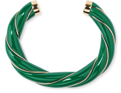 Aurelie Bidermann Diana Twisted Bracelet In Green