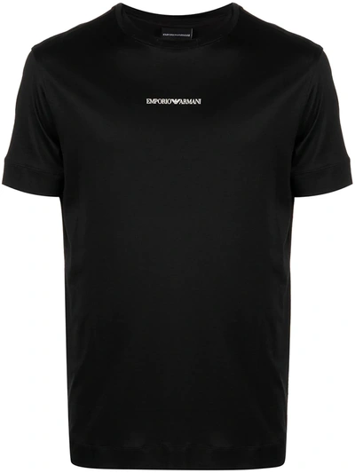 Emporio Armani Men's Short Sleeve T-shirt Crew Neckline Jumper Manzoni 31 Milano In Black