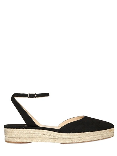 Paul Andrew Woman Rhea Suede Wedge Espadrilles Black