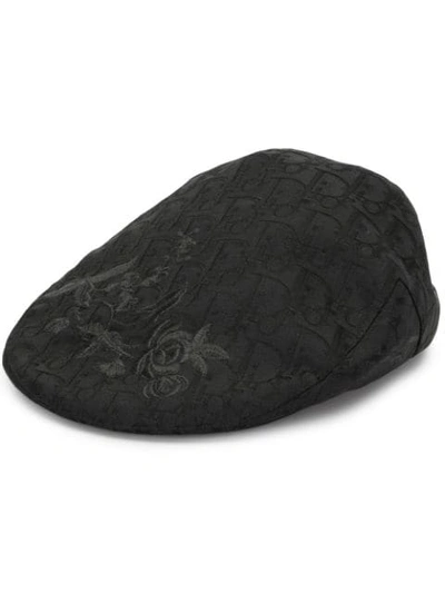 Pre-owned Dior  Trotter Newsboy Cap In Black