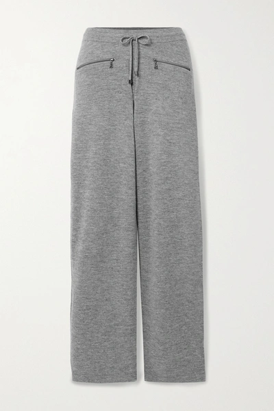 Bogner Allegra Mélange Wool Track Pants In Gray