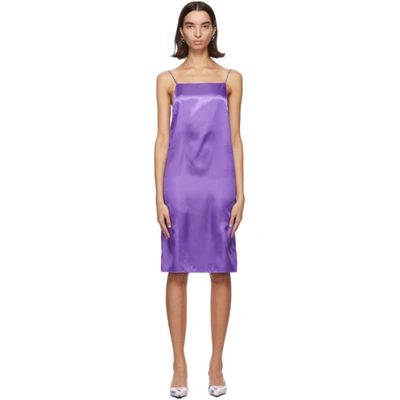 Kwaidan Editions Purple Slip Midi Dress In Violet