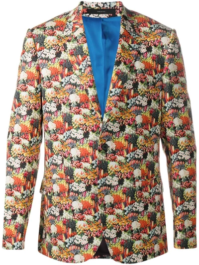 Paul Smith Seed Packet Print Blazer In Red