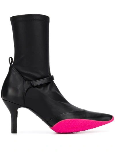 Marine Serre Pointed-toe Ankle Boots In Black