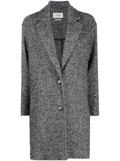Isabel Marant Étoile Zigzag Patterned Knitted Coat In Grey