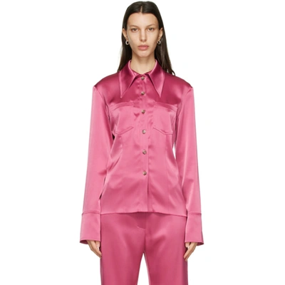 Nanushka Pink Satin Tippi Shirt