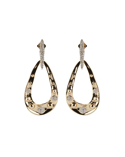 Alexis Bittar Pave Studded Link Post Earrings In Gold