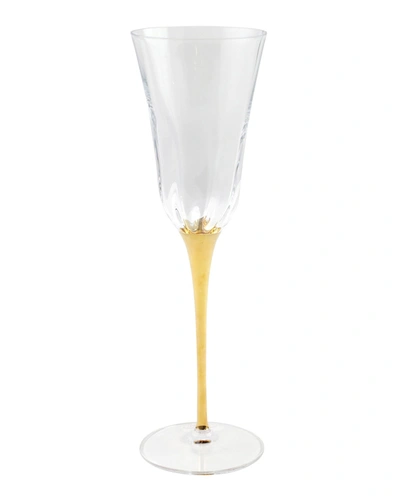 Vietri Optical Gold Stem Champagne Glass