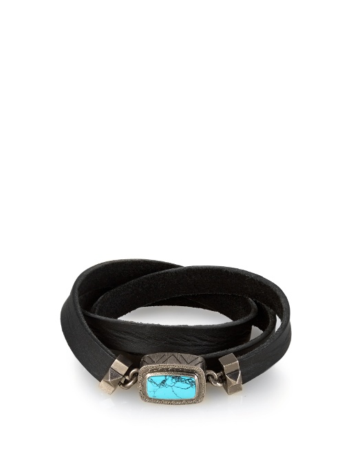 Valentino Garavani Turquoise And Leather Wraparound Bracelet | ModeSens