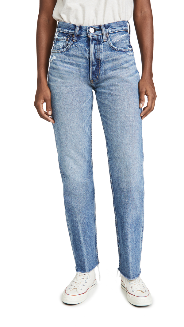 Moussy Vintage Ashley's Wide Straight Jeans In Blue | ModeSens