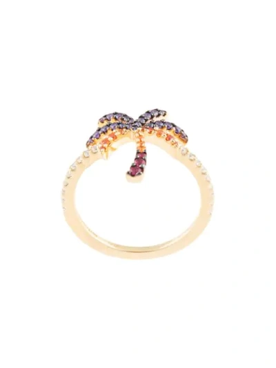 Apm Monaco Wonderland Palm Tree Ring In Gold