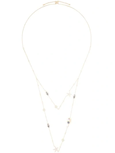 Apm Monaco Tropical Sea Double Adjustable Necklace In Gold