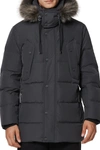 Andrew Marc Men's Gattaca Faux Fur-trim Down-blend Parka In Ink