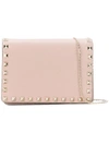 Valentino Garavani Rockstud Blush Leather Clutch In Nude