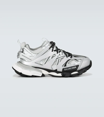 Balenciaga Metallic Track Sneakers In Grey