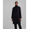 Club Monaco Relaxed Double-breasted Coat In Black Heather