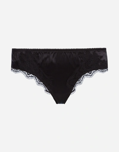 Dolce & Gabbana Briefs In Satin With Lace