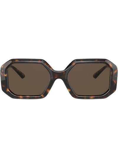Tory Burch Tortoiseshell-effect Sunglasses In Dark Brown