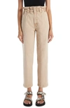 Mother The Yoyo Ruffle Greaser Ankle Killing Time Sesame Pants In Medium Khaki