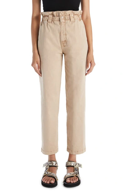 Mother The Yoyo Ruffle Greaser Ankle Killing Time Sesame Pants In Medium Khaki