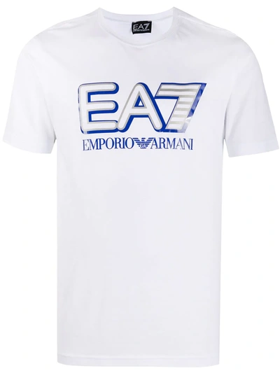 Ea7 Logo Print T-shirt In White