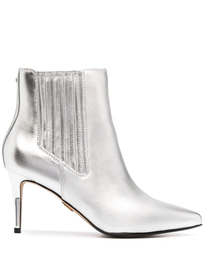 Buffalo Metallic Ankle Boots In Silver