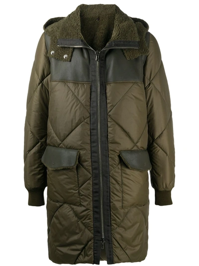 Giorgio Brato Quilted Mid-length Coat In Green