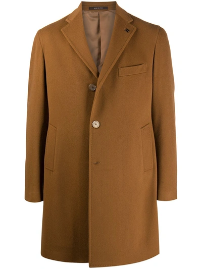 Tagliatore Single Breasted Coat In Brown