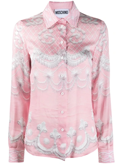 Moschino Icing-print Shirt In Pink
