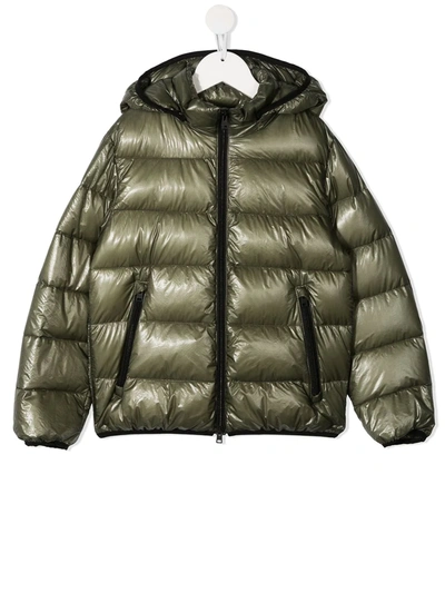 Herno Boys' Hooded Down Puffer Coat - Big Kid In Green