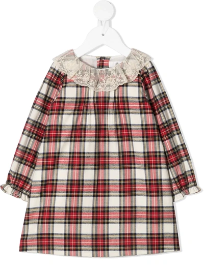 Bonpoint Baby Magnolia Checked Cotton Dress In Red