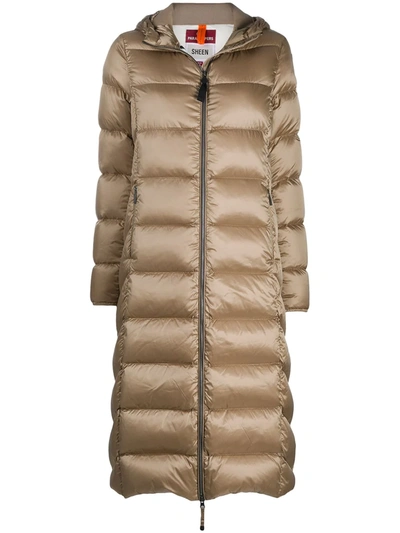 Parajumpers Sheen Padded Zipped Coat In Neutrals