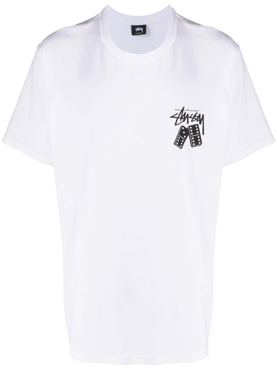 Stussy White T-shirt With Dice Print